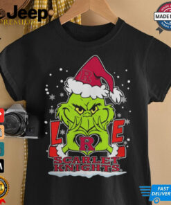 The Grinch Love Heart 2024 Rutgers Scarlet Knights Football Christmas Shirt