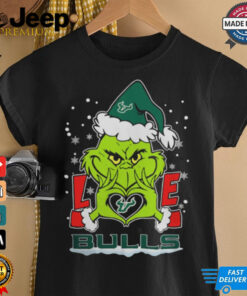 The Grinch Love Heart 2024 South Florida Bulls Football Christmas Shirt