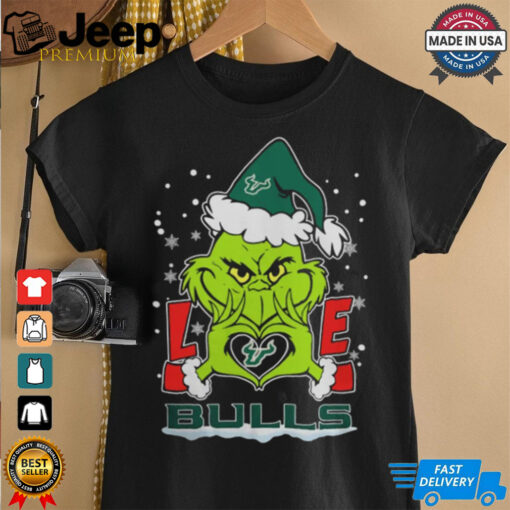 The Grinch Love Heart 2024 South Florida Bulls Football Christmas Shirt