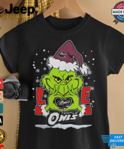 The Grinch Love Heart 2024 Temple Owls Football Christmas Shirt