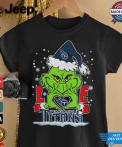 The Grinch Love Heart 2024 Tennessee Titans Football Christmas Shirt