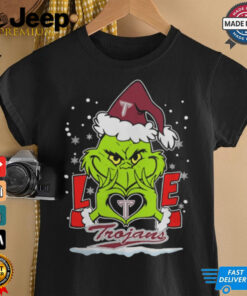 The Grinch Love Heart 2024 Troy Trojans Football Christmas Shirt