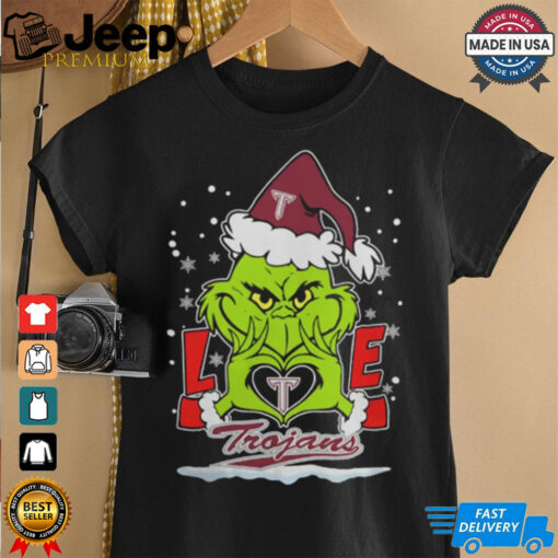 The Grinch Love Heart 2024 Troy Trojans Football Christmas Shirt