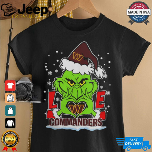 The Grinch Love Heart 2024 Washington Commanders Football Christmas Shirt