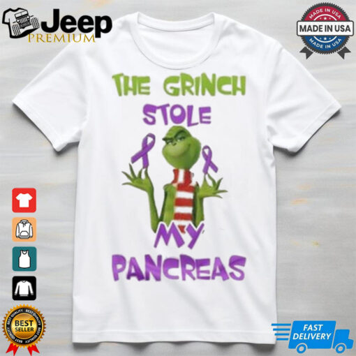 The Grinch Stole My Pancreas Cancer Awareness Christmas Shirt