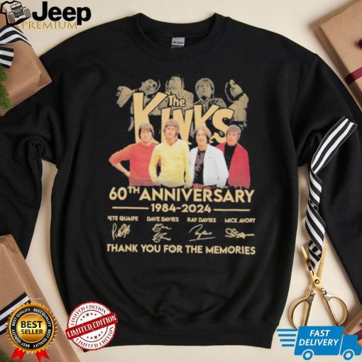 The Kinks band 60th anniversary 1984 2024 thank you for the memories signatures shirt