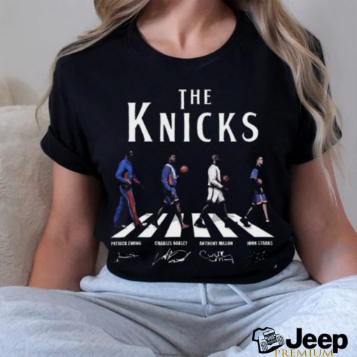 The Knicks Abbey Road Patrick Ewing Charles Oakley Anthony Mason And John Starks Signatures Shirt