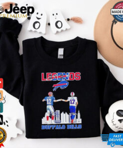 The Legends Buffalo Bills Kelly and Allen skyline signatures shirt