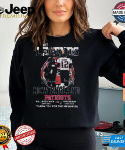 The Legends New England Patriots Bill Belichick And Tom Brady Thank You For The Memories Signatures Shirt