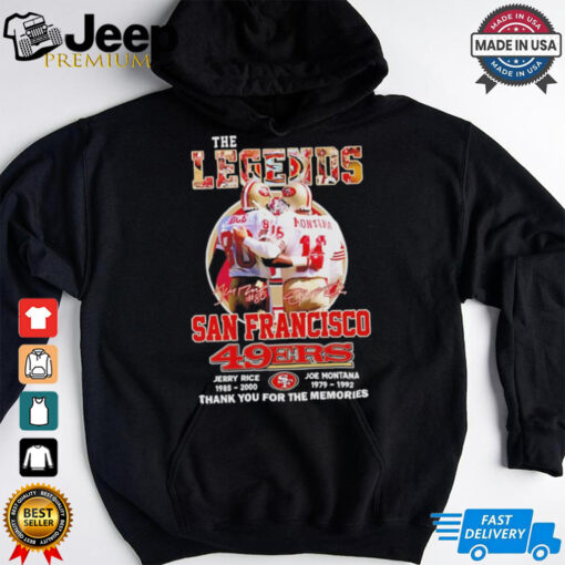 The Legends Rice Montana San Francisco 49ers thank you for the memories shirt