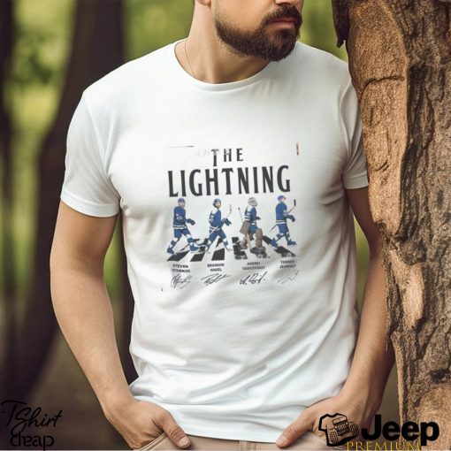 The Lightning Walking Abbey Road Signatures Ice Hockey Shirt