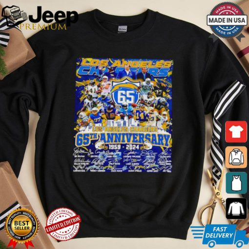 The Los Angeles Chargers 65th anniversary 1959 2024 signatures shirt