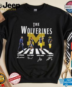 The Michigan Wolverines Abbey Road Jim Harbaugh Blake Corum Roman Wilson And Jj Mccarthy Signatures Shirt