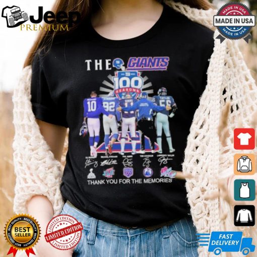 The NY Giants Players 100 Season Thank You For The Memoirs Signatures Shirt