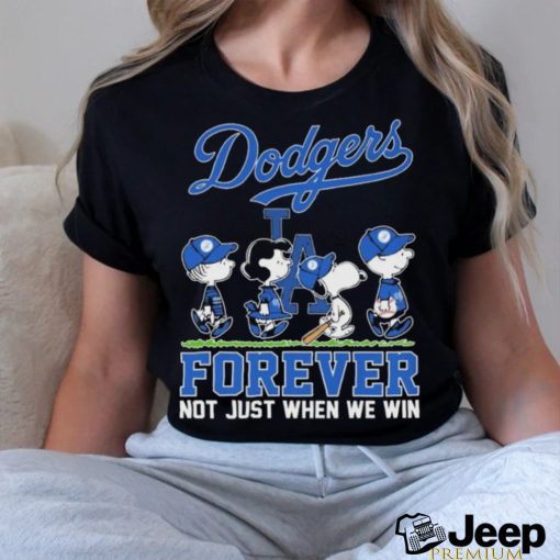 The Peanuts Characters Walking Los Angeles Dodgers Forever Not Just When We Win Shirt