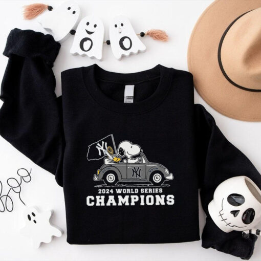 The Peanuts Driving Car X New York Yankees 2024 World Series Champions Shirt