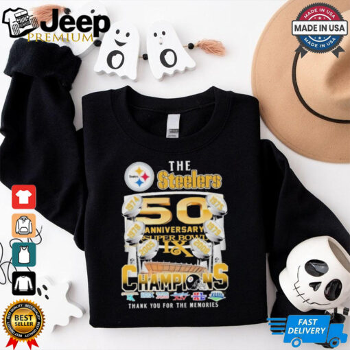 The Pittsburgh Steelers 50 Anniversary Super Bowl Champions Thank You For The Memories Shirt