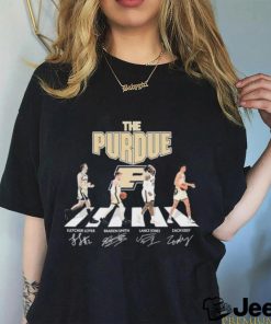 The Purdue Men’s Basketball Abbey Road Fletcher Loyer Braden Smith Lace Jones And Zach Edey Signatures Shirt