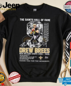 The Saints Hall of Fame Drew Brees New Orleans Saints thank you for the memories shirt