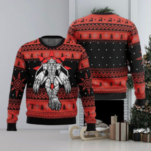 The Strongest Dragon Wargreymon Digimon 2024 Ugly Christmas Sweater Gift For Holiday