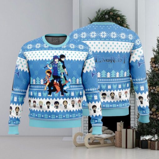 The Trio Blue Exorcist Ugly Christmas Sweater