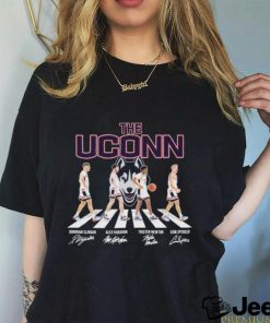 The Uconn Basketball Abbey Road Donovan Clingan Alex Karaban Tristen Newton And Cam Spencer Shirt