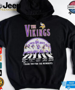 The Vikings Football Abbey Road 64 Years 1960 2024 Thank You For The Memories Signatures Shirt