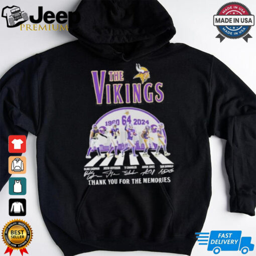 The Vikings Football Abbey Road 64 Years 1960 2024 Thank You For The Memories Signatures Shirt