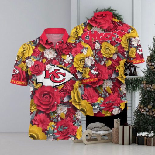 [The best selling] Kansas City Chiefs NFL Flower Custom Summer Football Best Combo Full Printing Hawaiian Shirt