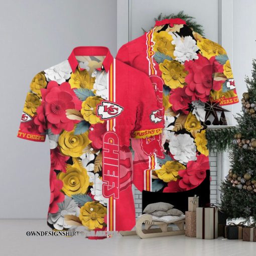 [The best selling] Kansas City Chiefs NFL Flower Summer Football All Over Print Unisex Hawaiian Shirt