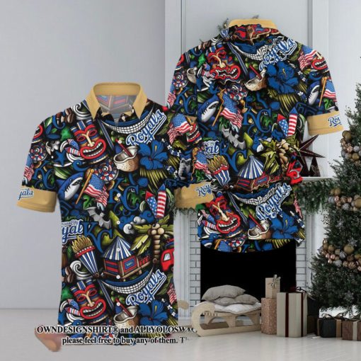 [The best selling] Kansas City Royals MLB Flower Summer 3D Full Print Hawaiian Shirt