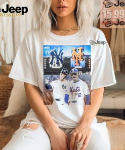 The mets and yankees will face off six times during the 2025 season in subway series action shirt