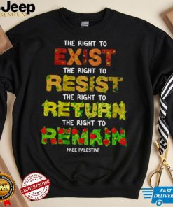 The right to exist resist return remain free palestine shirt