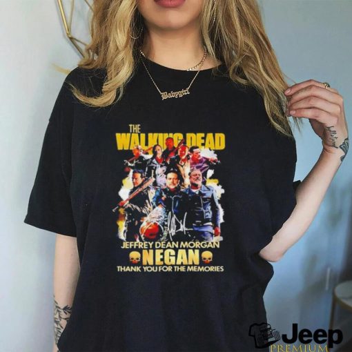 The walking dead Jeffrey Dean Morgan negan thank you for the memories signature shirt