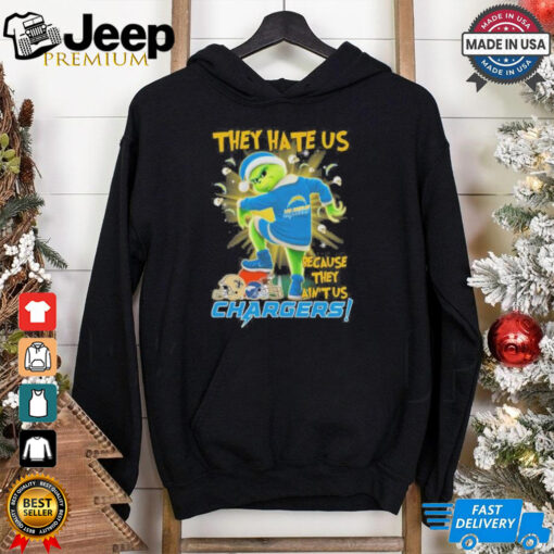 They Hate Us Because They Ain’t Us Grinch X Los Angeles Chargers Stomp On NFL Teams Christmas Shirt