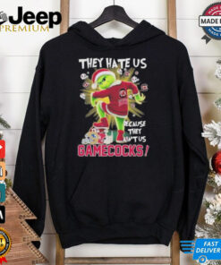 They Hate Us Because They Ain’t Us Grinch X South Carolina Gamecocks Stomp On College Teams Christmas Shirt