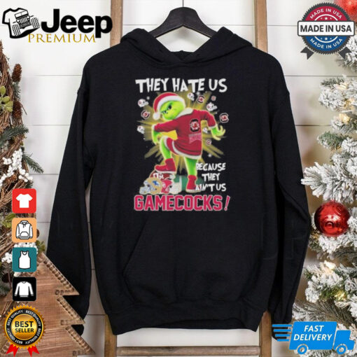 They Hate Us Because They Ain’t Us Grinch X South Carolina Gamecocks Stomp On College Teams Christmas Shirt