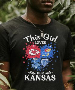 This Girl Loves Her Kansas Sports Teams Logo Diamond Shirt