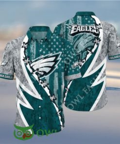 This Summer NFL Philadelphia Eagles American Flag Print Hawaiian Shirt 2024