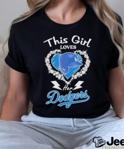 This girl love her Los Angeles Dodgers helmet shirt