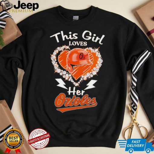 This girl love her Orioles baseball heart diamond shirt