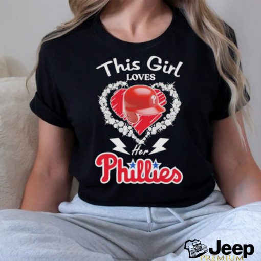 This girl love her Philadelphia Phillies helmet shirt