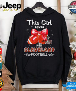 This girl loves her Cleveland Browns Football faux glitter shirt