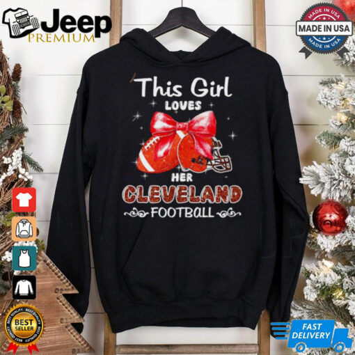 This girl loves her Cleveland Browns Football faux glitter shirt