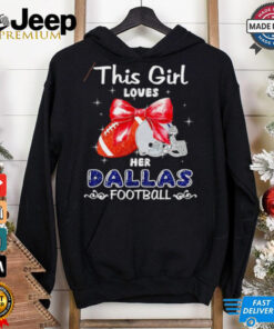 This girl loves her Dallas Cowboys Football faux glitter shirt