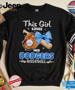 This girl loves her Dodgers baseball shirt