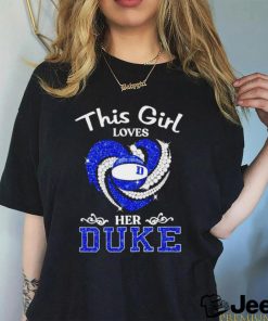 This girl loves her Duke Blue Devils basketball diamonds heart shirt