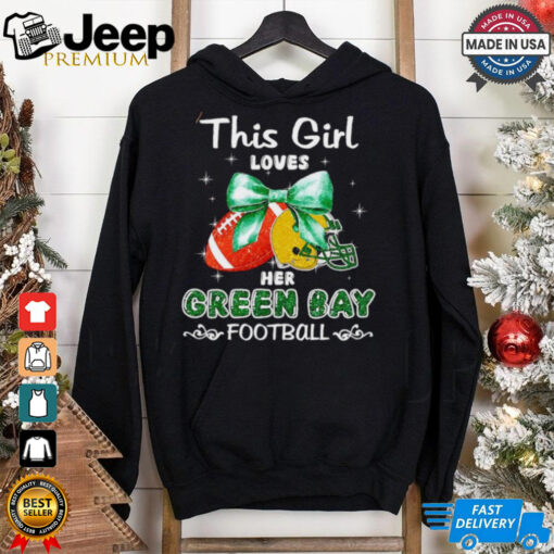 This girl loves her Green Bay Packers Football faux glitter shirt