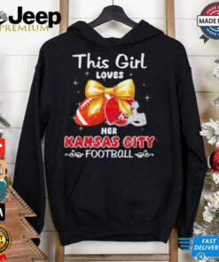 This girl loves her Kansas City Chiefs Football faux glitter shirt