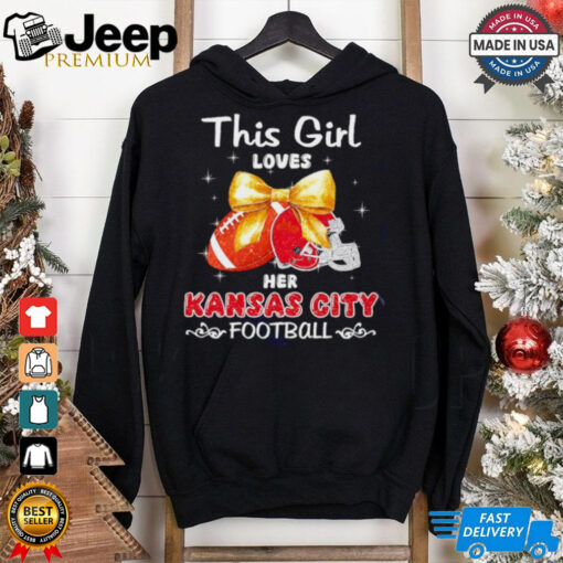 This girl loves her Kansas City Chiefs Football faux glitter shirt